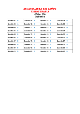 ESPECIALISTA EM SAÚDE FISIOTERAPIA Gabarito