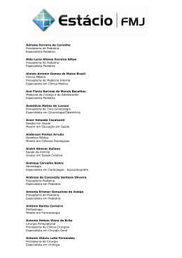 Adriana Ferreira de Carvalho Preceptoria de Pediatria Especialista
