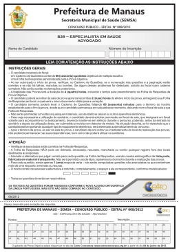 Prova para Advogado Especialista em Sa&uacute;de da