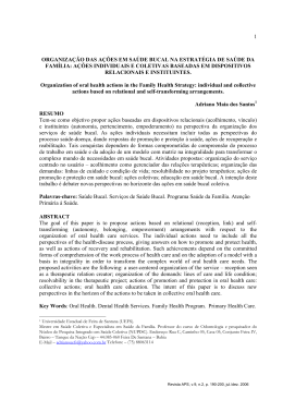 Organização das ações em saúde bucal na estratégia de