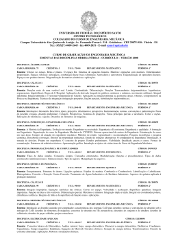 Ementas (curr&iacute;culo 2008)