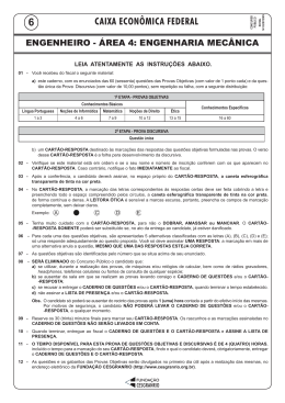 prova 6 - engenheiro - &aacute;rea 4 - engenharia mec&acirc;nica