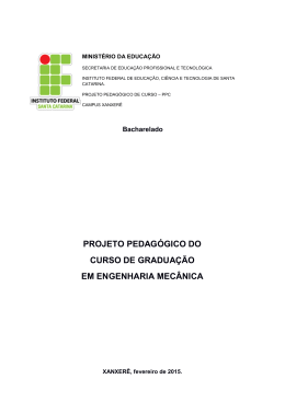 Bacharelado em Engenharia Mec&acirc;nica