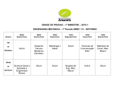 GRADE DE PROVAS – 1º BIMESTRE – 2015