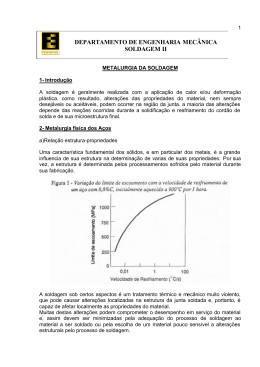 DEPARTAMENTO DE ENGENHARIA MEC&Acirc;NICA SOLDAGEM II