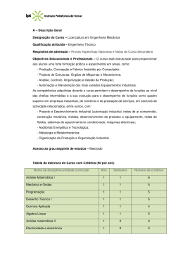 Licenciatura em Engenharia Mec&acirc;nica