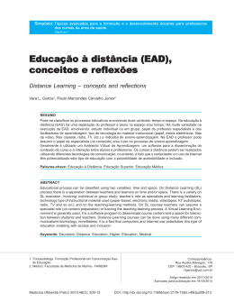 Educação à distância (EAD), conceitos e