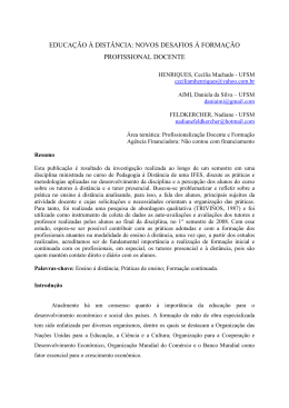 educação à distância: novos desafios à formação