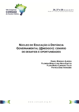 núcleo de educação à distância governamental (@nedgov): cenário