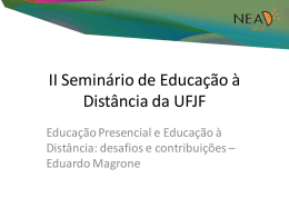 II Seminário de Educação à Distância da UFJF