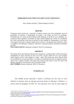 1 FERRAMENTAS DA WEB 2.0 NA EDUCAÇÃO À DISTÂNCIA Deiri