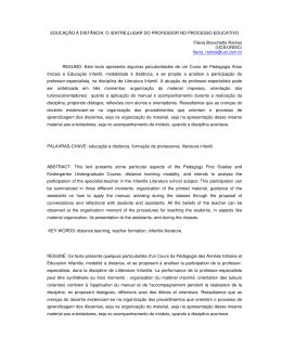 EDUCA&Ccedil;&Atilde;O &Agrave; DIST&Acirc;NCIA: O (ENTRE)LUGAR DO PROFESSOR