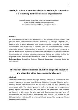 A rela&ccedil;&atilde;o entre a educa&ccedil;&atilde;o &agrave; dist&acirc;ncia, a educa&ccedil;&atilde;o corporativa e o