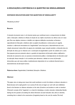 a educa&ccedil;&atilde;o a dist&acirc;ncia e a quest&atilde;o da singularidade