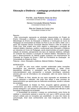 Educa&ccedil;&atilde;o a Dist&acirc;ncia: o pedagogo produzindo material