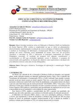 Educa&ccedil;&atilde;o a dist&acirc;ncia no ensino superior constata&ccedil;&otilde;es e
