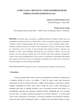 a educa&ccedil;&atilde;o a dist&acirc;ncia como possibilidade de forma&ccedil;&atilde;o dos