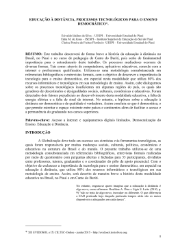 EDUCA&Ccedil;&Atilde;O &Agrave; DIST&Acirc;NCIA, PROCESSOS