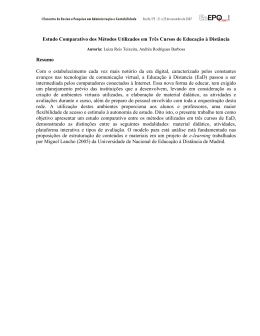 Estudo Comparativo dos M&eacute;todos Utilizados em Tr&ecirc;s