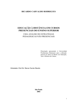 educa&ccedil;&atilde;o &agrave; dist&acirc;ncia em cursos presenciais do ensino superior