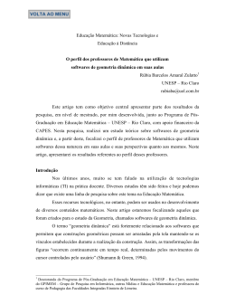 Educa&ccedil;&atilde;o Matem&aacute;tica: Novas Tecnologias e Educa&ccedil;&atilde;o &agrave; Dist&acirc;ncia