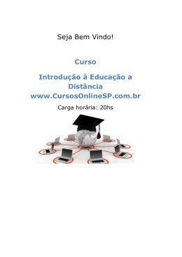 Seja Bem Vindo! Curso Introdução à Educação