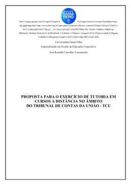 Proposta para o exerc&iacute;cio de - Tribunal de Contas da Uni&atilde;o