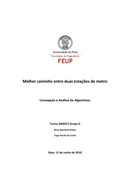 Melhor caminho entre duas esta&ccedil;&otilde;es de metro
