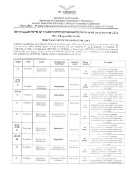 EDITAL 012 2015 Rio do Sul. RETIFICAÇÃO - Editais