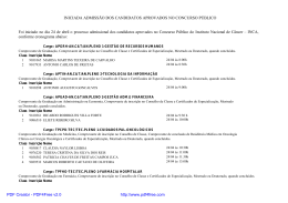 INICIADA ADMISS&Atilde;O DOS CANDIDATOS APROVADOS NO
