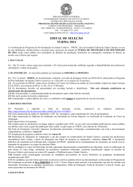 Edital PPGSC 2014 - Programa de Pós