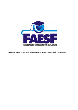 MANUAL PARA ELABORA&Ccedil;&Atilde;O DO TRABALHO DE
