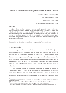 O retorno da pós graduação no rendimento dos