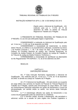 Instru&ccedil;&atilde;o Normativa TRT3.GP n. 2, 12.03.2013