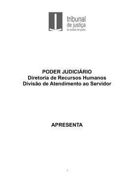 Manual de Orientação ao Servidor - Tribunal de Justiça do Estado