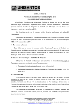 EDITAL Nº. 79/2012 PROGRAMA DE MESTRADO EM EDUCAÇÃO