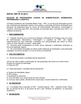 EDITAL FMT No 01/2014 - Faculdade Madre Tha&iacute;s