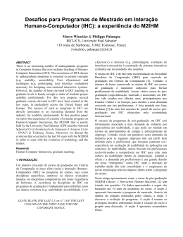 (IHC): a experi&ecirc;ncia do M2IHM