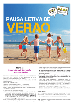 Programa Pausa Letiva Ver&atilde;o - Junta de Freguesia de Benfica