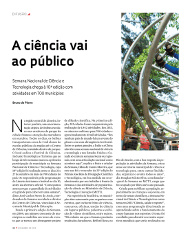 A ciência vai ao público - Revista Pesquisa FAPESP