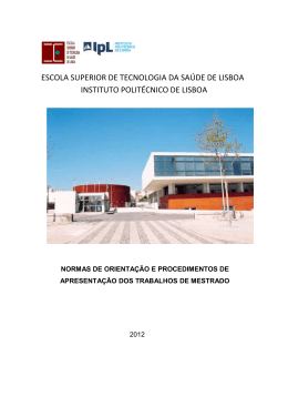 Normas de orienta&ccedil;&atilde;o e procedimentos de apresenta&ccedil;&atilde;o dos