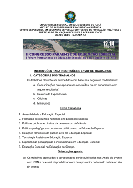 Normas para os trabalhos