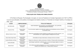 PUBLICAÇÃO DOS TRABALHOS HOMOLOGADOS O Pró