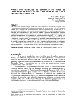AN&Aacute;LISE DOS TRABALHOS DE CONCLUS&Atilde;O DO