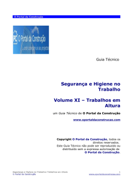 Trabalhos em Altura - O Portal da Constru&ccedil;&atilde;o