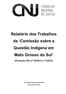 Relat&oacute;rio dos Trabalhos da `Comiss&atilde;o sobre a Quest&atilde;o