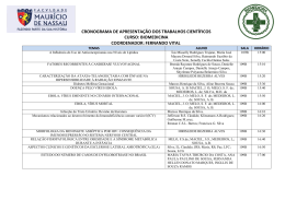 cronograma de apresenta&ccedil;&atilde;o dos trabalhos cient&iacute;ficos