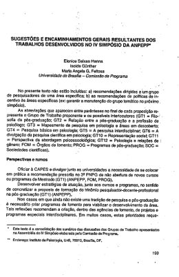 Sugestões e encaminhamentos gerais resultantes dos trabalhos