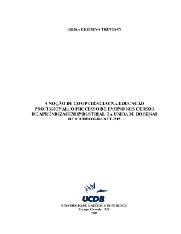 a no&ccedil;&atilde;o de compet&ecirc;ncias na educa&ccedil;&atilde;o profissional