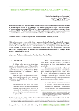reformas do ensino médio e profissional nos anos 1990 no